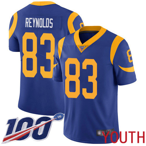 Los Angeles Rams Limited Royal Blue Youth Josh Reynolds Alternate Jersey NFL Football #83 100th Season Vapor Untouchable